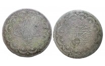 20 قرش عثماني عبد الحميد الثاني القسطنطينية 1293 هـ سنة 2 - 3032 -