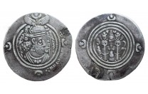 درهم ساساني معرب عبيد الله بن زياد ضرب جي ( نادر جدا RR ) - 3041 -